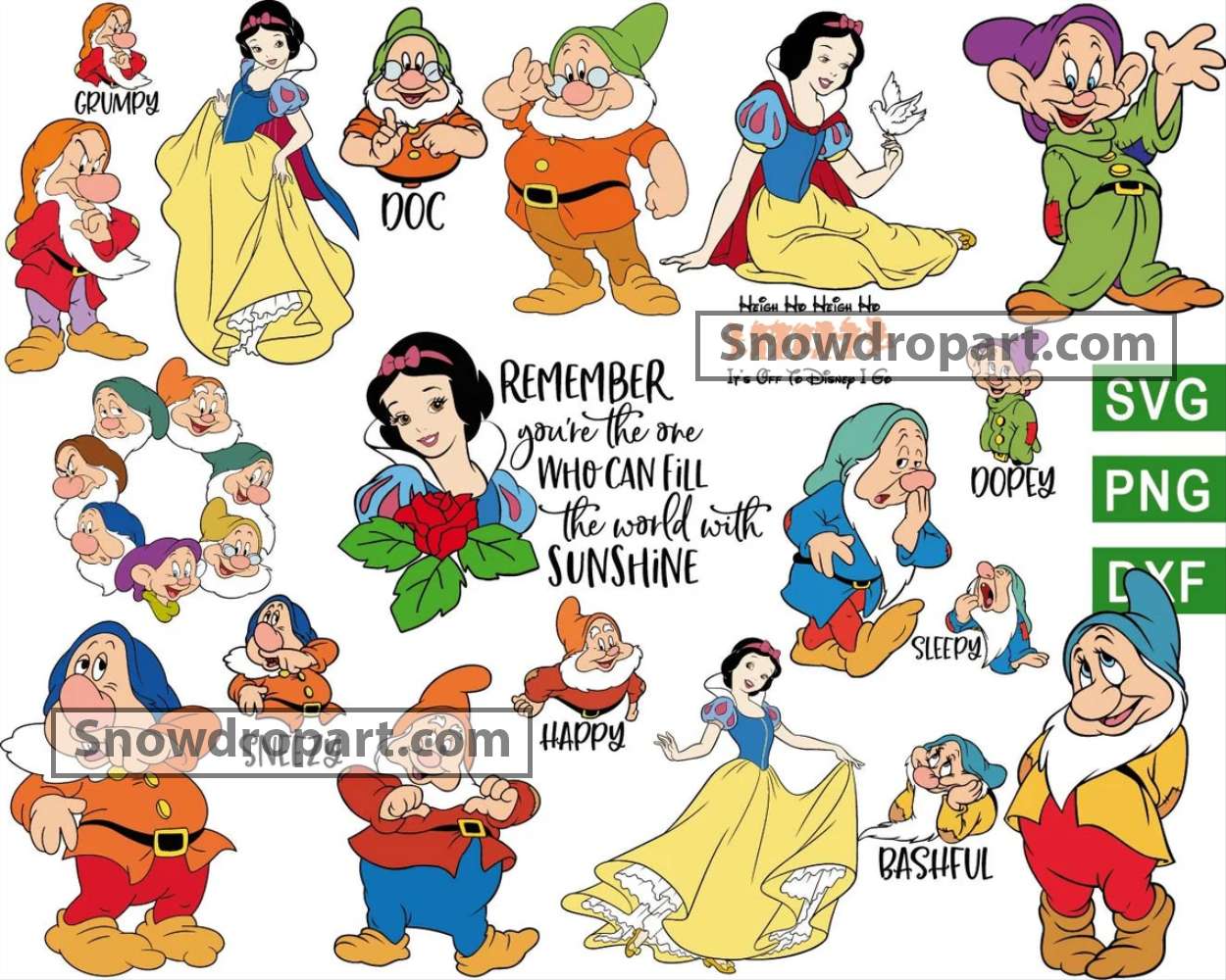 20 Snow White And Seven Dwarfs Svg Bundle Seven Dwarfs Svg Snow White Svg