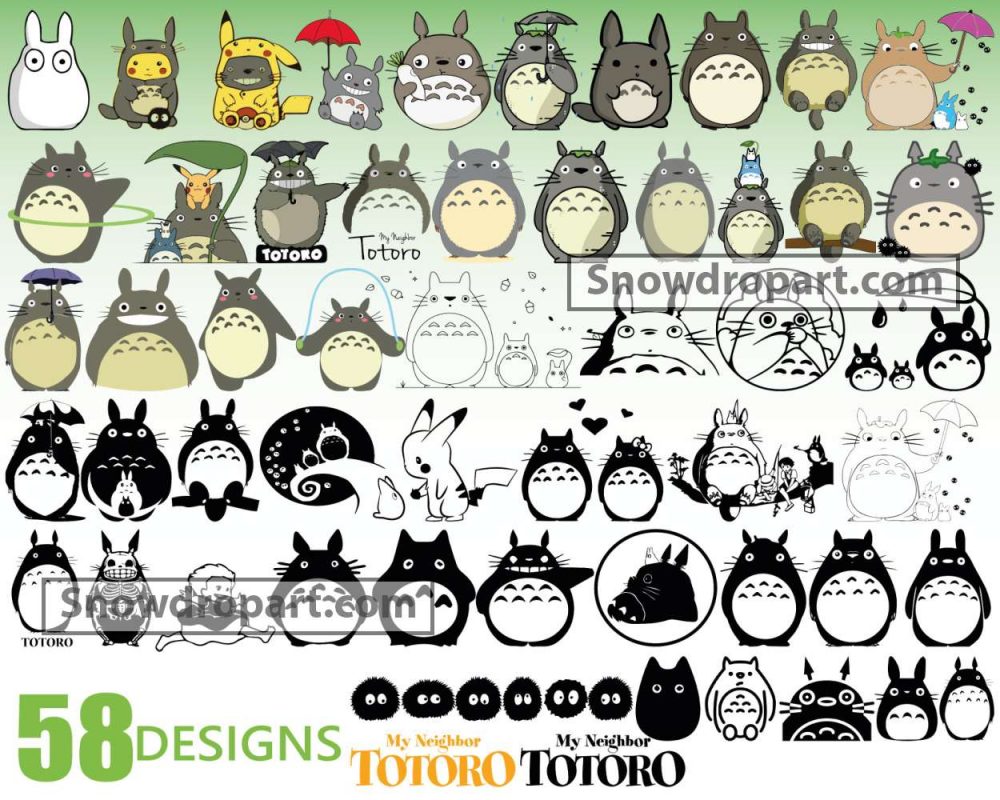 58 Totoro Svg Bundle My Neighbor Totoro Svg Totoro Cut Files Totoro Svg