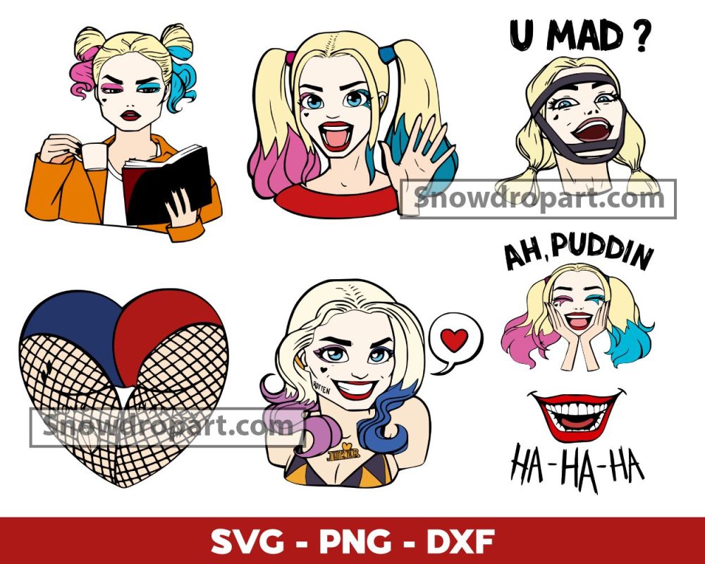 Harley Quinn Svg Bundle Joker Svg Suicide Squad Svg Snowdrop Art