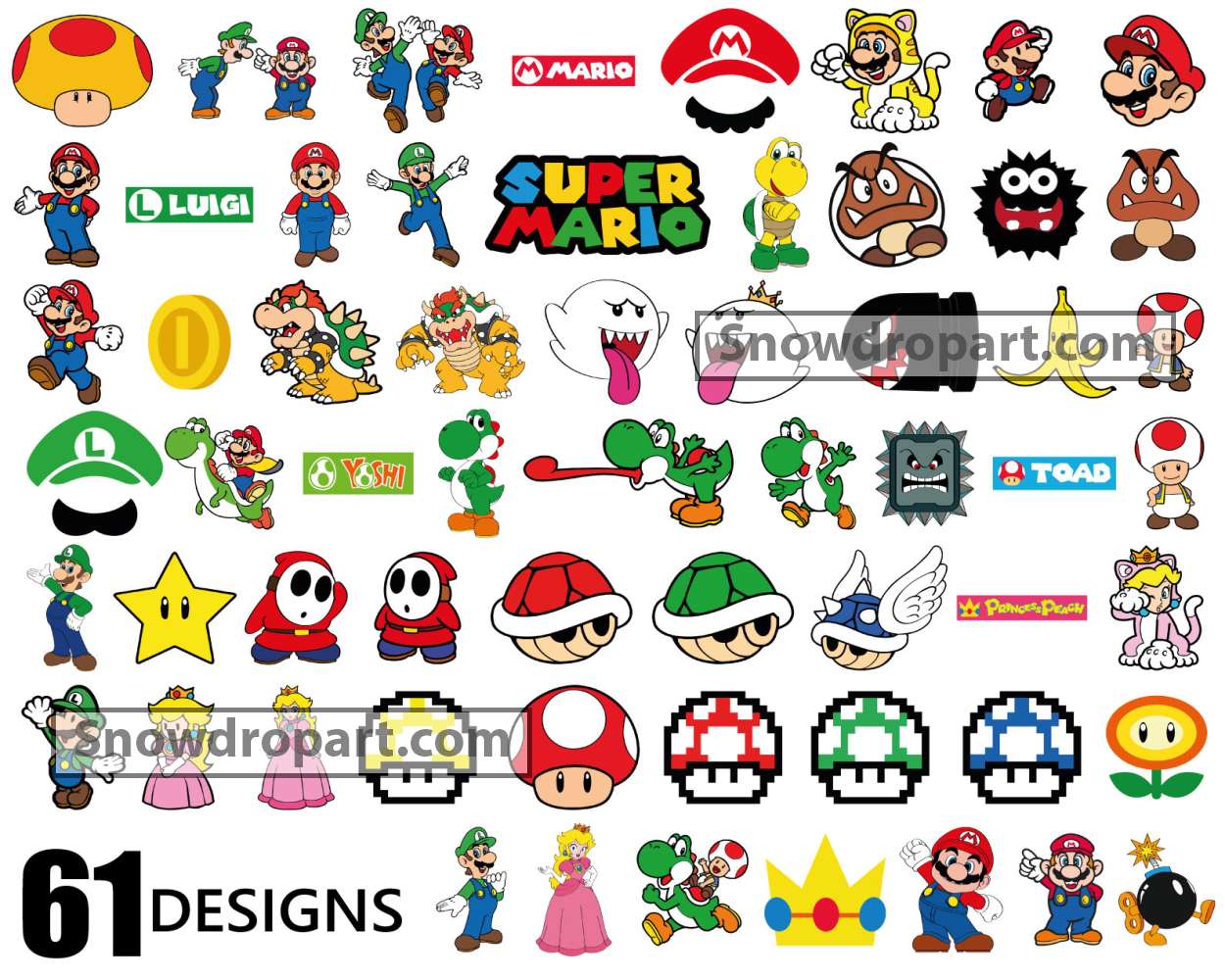 61 Super Mario Svg Bundle, Mario Svg, Mario Clipart, Super Mario Svg ...