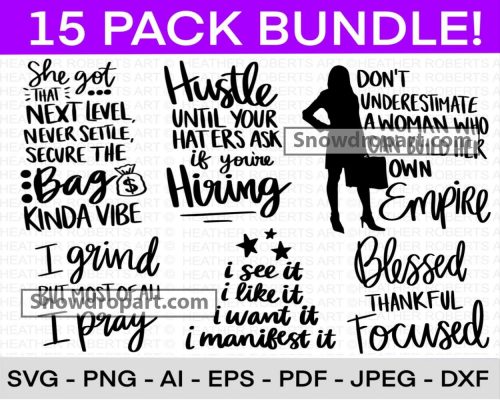 15 Boss Babe Svg Bundle, Boss Lady Svg, Black Girl Magic Svg