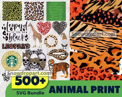 500 Animal Print Svg Bundle, Wild Animal Svg, Animal Print Svg