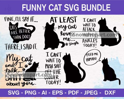 90 Funny Cat Svg Bundle, Cat Svg, Cat Mom Svg, Funny Cat Svg