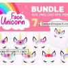 7 Unicorn Face Svg Bundle, Unicorn Svg, Unicorn Head Svg, Unicorn Face Svg