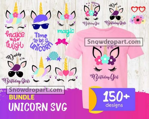 150 Unicorn Face Svg Bundle, Unicorn Svg, Unicorn Head Svg