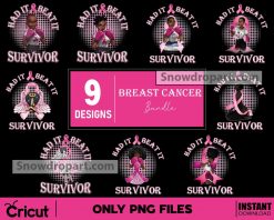 9 Breast Cancer Png Bundle, Black Girl Png, Pink Ribbon Png