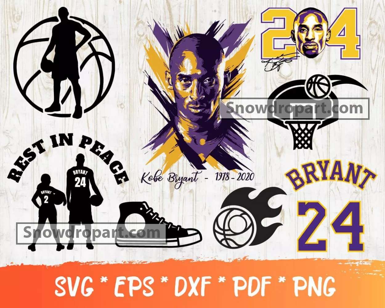 Kobe Bryant,# 24 LA Lakers svg,eps,dxf,png file