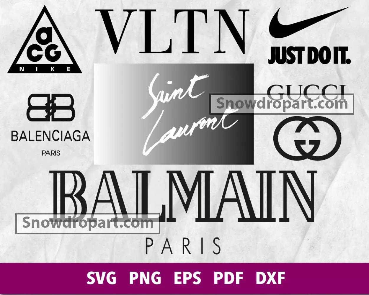 Famous Logo Brand Pattern Svg, Gucci Svg, Fashion Brand Svg