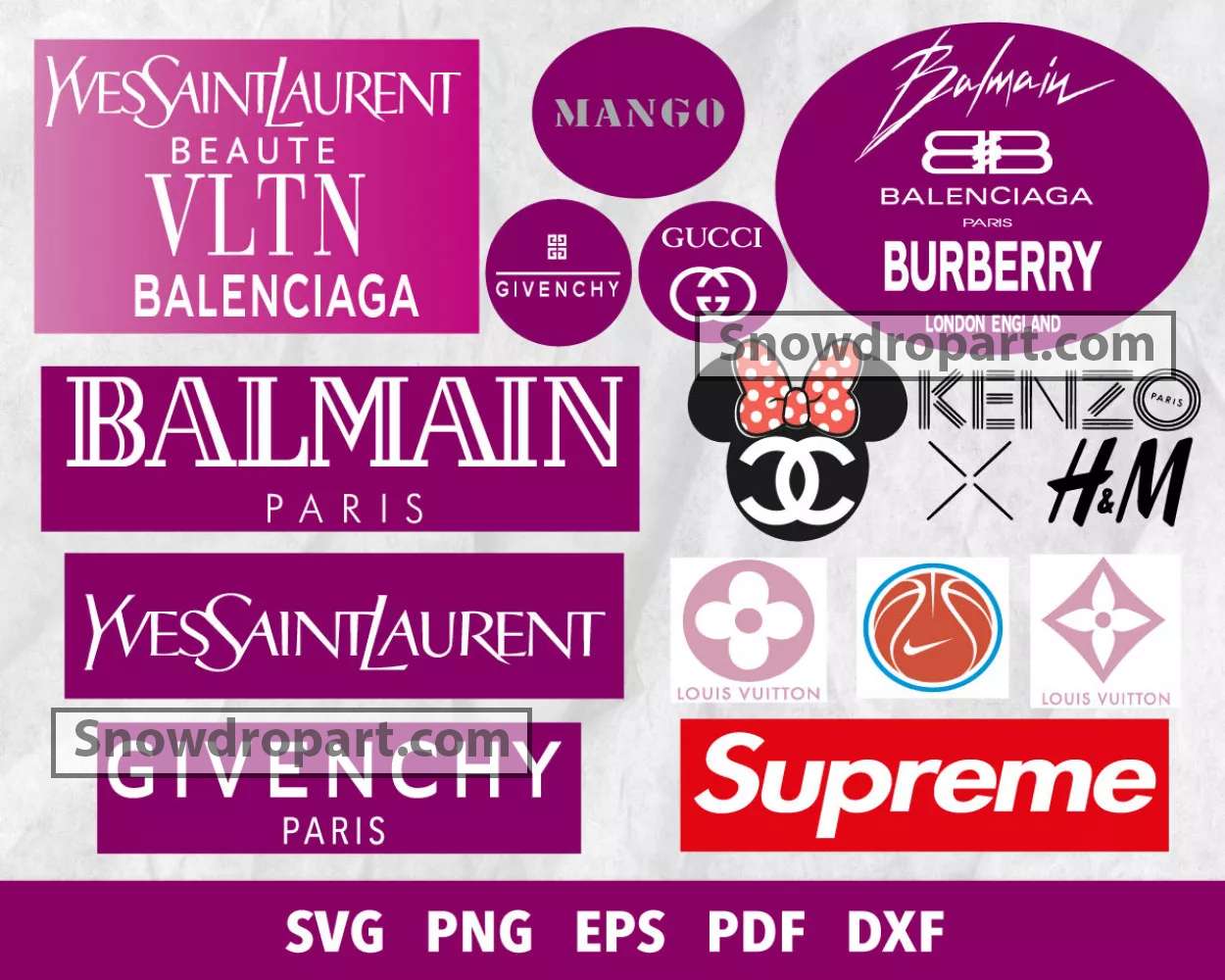 Fashion Brands Logo Bundle, Luxury Brands Logo SVG , Gucci SVG