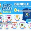 8 Baby Shark Family Svg Bundle, Baby Shark Vector, Baby Shark Svg