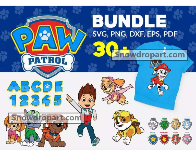 30 Paw Patrol Svg Bundle, Paw Patrol Svg, Paw Patrol Clipart