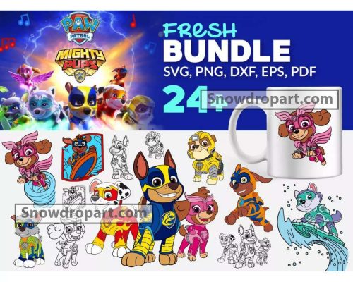 24 Paw Patrol Svg Bundle, Paw Patrol Svg, Paw Patrol Clipart