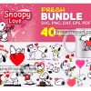 40 Snoopy Love Svg Bundle, Snoppy Svg, Valentines Day Svg, Valentine Svg