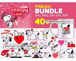 40 Snoopy Love Svg Bundle, Snoppy Svg, Valentines Day Svg, Valentine Svg