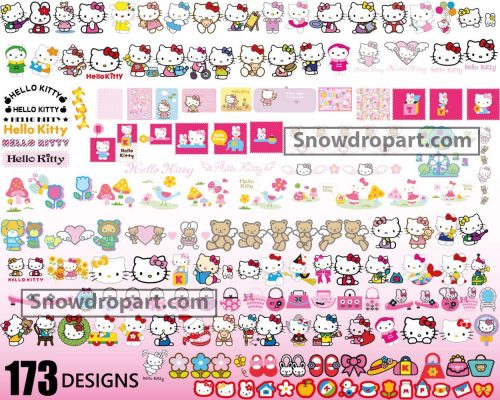 173 Hello Kitty Svg Bundle, Hello Kitty Svg, Hello Kitty Clipart