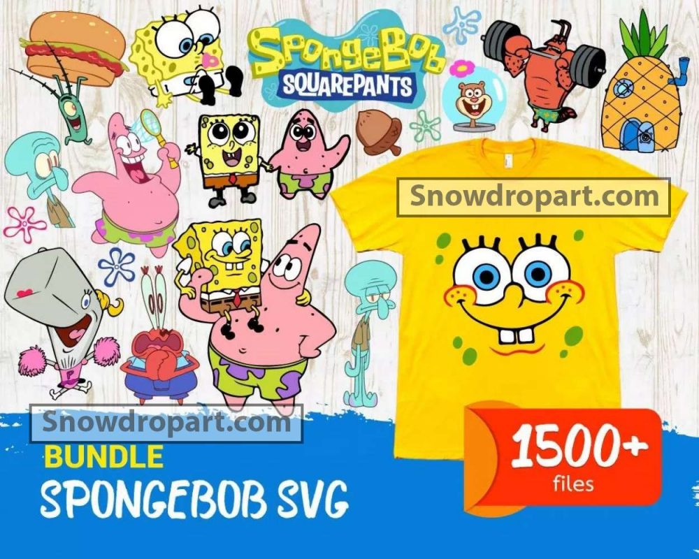 1500 Spongebob Svg Bundle Spongebob Svg Gary Svg Squidward Svg Porn Sex Picture 5434