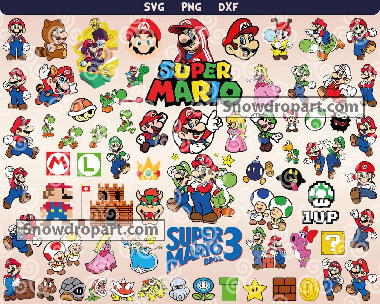 Mario SVG Bundle: Mario Characters Svg Super Mario Svg Mario 