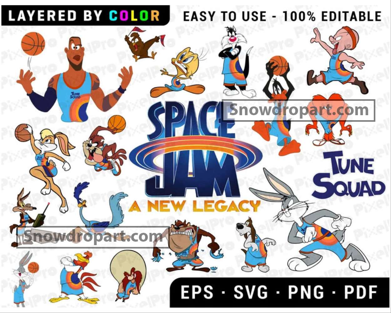Space Jam 2 Bundle SVG Digital File, Space Jam Characters Svg