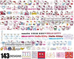143 Hello Kitty Svg Bundle, Hello Kitty Svg, Hello Kitty Birthday Svg