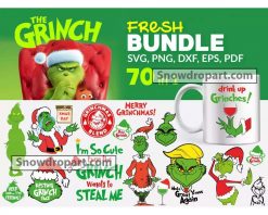 70 Grinch Svg Bundle, Grinch Svg, Christmas Svg, Grinch Face Svg