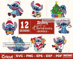 12 Stitch Christmas Svg Bundle, Christmas Svg, Lilo And Stitch Svg