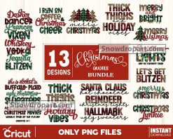 13 Christmas Quotes Png Bundle, Christmas Png, Plaid Christmas