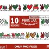 10 Peace Love Christmas Png Bundle, Christmas Sublimation