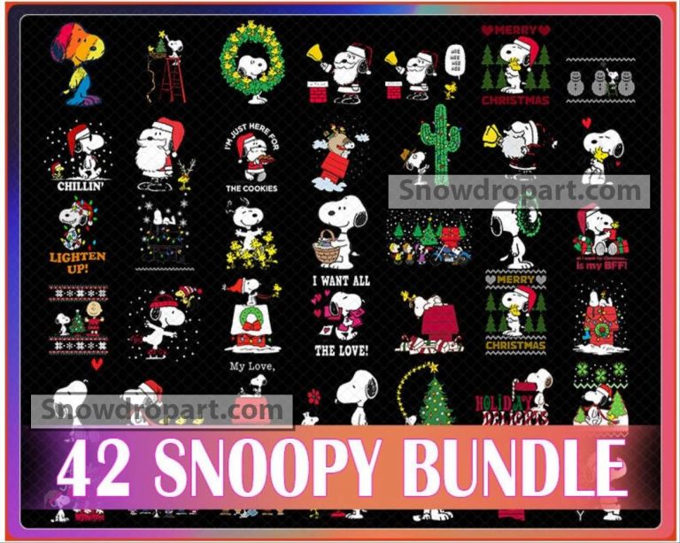 42 Christmas Snoopy Png Bundle, Snoopy Christmas Png, Christmas Png