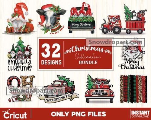 32 Christmas Sublimation Png Bundle, Christmas Png