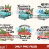 6 Vintage Christmas Truck Png Bundle, Christmas Watercolor