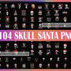 104 Skull Santa Png Bundle, Christmas Png, Xmas Sublimation