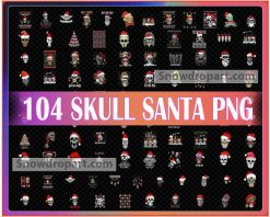 104 Skull Santa Png Bundle, Christmas Png, Xmas Sublimation