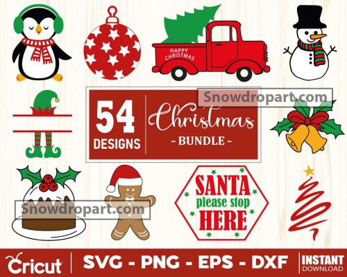 54 Christmas Ornaments Svg Bundle, Christmas Svg, Penguin Svg