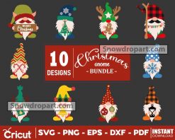 10 Christmas Gnomes Svg Bundle, Christmas Svg, Xmas Svg