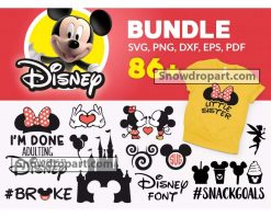 86 Disney Svg Bundle, Disney Svg, Mickey Svg, Minnie Svg