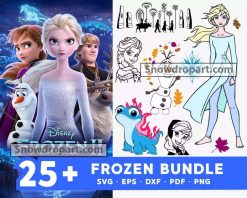 25 Frozen Svg Bundle, Frozen Svg, Elsa Svg, Anna Svg, Olaf Svg