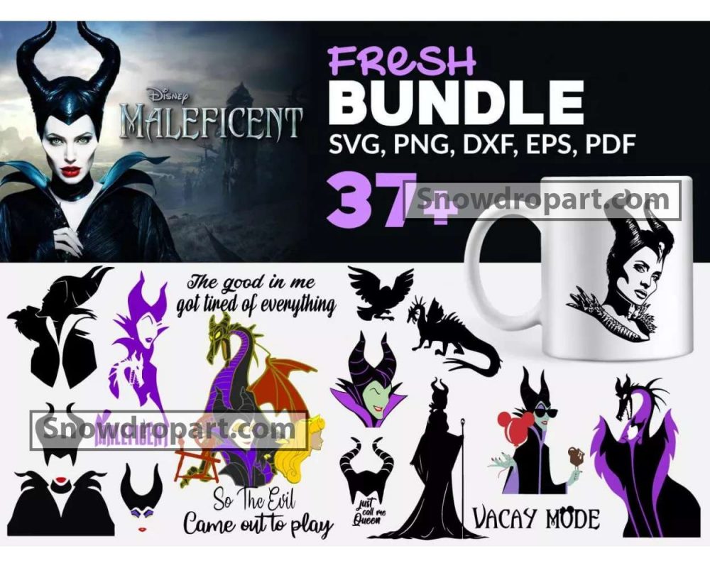 37 Maleficent Svg Bundle, Fairy Godmother Svg, Dark Witch Svg