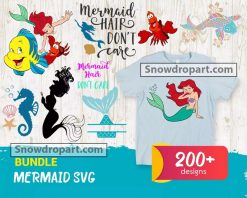 200 Mermaid Svg Bundle, Princess Svg, Disney Svg, Ariel Svg