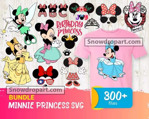 300 Minnie Princess Svg Bundle, Princess Svg, Minnie Mouse Svg