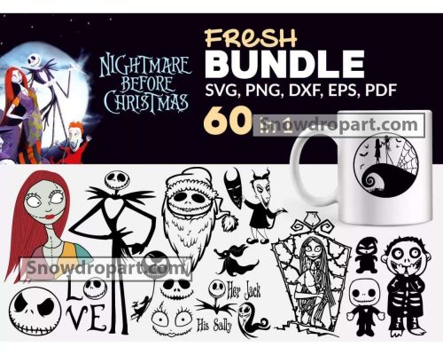 60 Nightmare Before Christmas Svg Bundle, Jack Skellington Svg