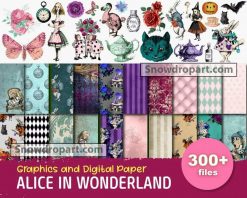 300 Alice In Wonderland Svg Bundle, Digital Paper
