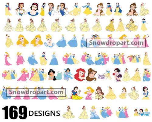 169 Disney Princess Svg Bundle, Belle Svg, Cinderella Svg