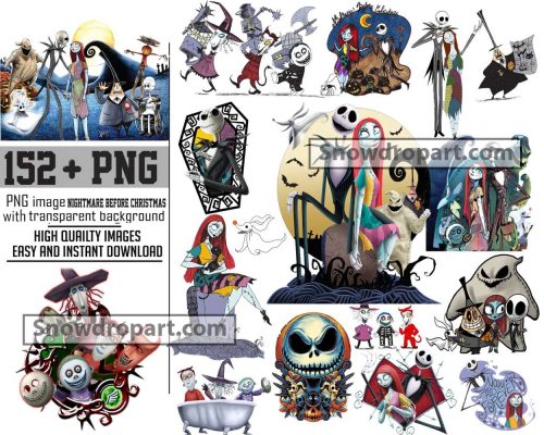 152 Nightmare Before Christmas Png Bundle, Nightmare Png