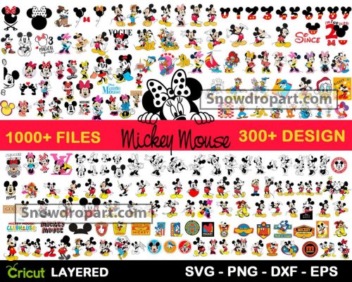 300 Mickey Svg Bundle, Mickey Mouse Svg, Disney Svg