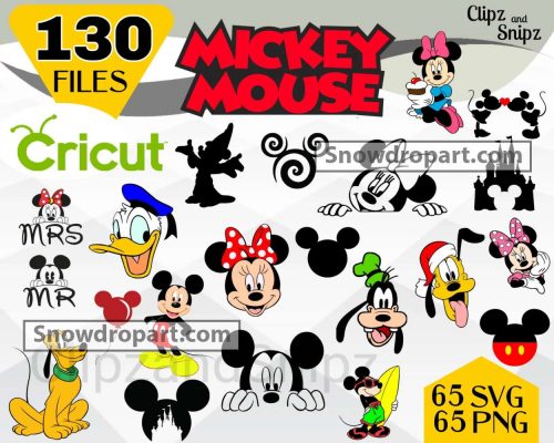 130 Mickey Mouse Svg Bundle, Mickey Mouse Svg, Disney Svg