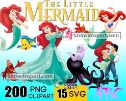 200 The Little Mermaid Png Bundle, Ariel Png, Ariel clipart