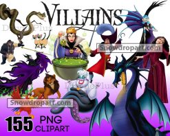 155 Disney Villains Png Bundle, Disney Png, Disney Clipart