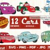 12 Cars Svg Bundle, Disney Svg, Disney Cars Svg, Cars Logo Svg