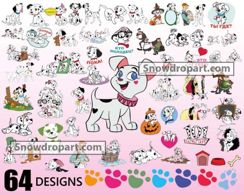 64 Dalmatians Svg Bundle, 101 Dalmatians Svg, Disney Svg