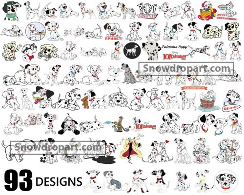 93 Dalmatians Svg Bundle, 101 Dalmatians Svg, Disney Svg